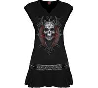 Spiral - Hohe Priesterin - Nieten-Taille Minikleid Schwarz - Digital, Schwarz , XL