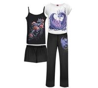 Spiral Maternal Instincts - F 4Pc Gothic Pyjama Set Schlafanzug schwarz weiß in S