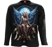 Spiral Moon Fairy Männer Langarmshirt schwarz M 100% Baumwolle Basics, Esotherik, Rockwear, Romantik