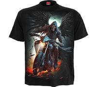 Spiral Männer-T-Shirt Night Rider – 100% Baumwolle, Totenköpfe – Schwarz XL