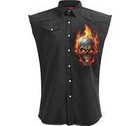 Spiral Night Rider Männer Weste schwarz M 100% Baumwolle Biker, Rockwear, Totenköpfe