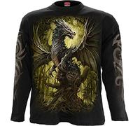 Spiral Oak Dragon Männer Langarmshirt schwarz M 100% Baumwolle Basics, Drachen, Horror, Rockwear