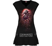 Spiral Oak Dragon Minikleid mit Nieten-Taille, Schwarz - Digital, Schwarz , M