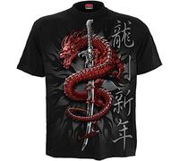 Spiral Männer-T-Shirt Oriental Dragon - Rockwear - schwarz - 100% Baumwolle - Größe M