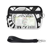 Spiral Piano Music Wallet for Women Men Kids Girls Boys Piano Purses Mini Zip Card Case with ID Window Lightweight Portable Small Coin Card Organizer Bag