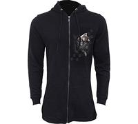 Spiral - Pocket Kitten - Damen Hoodie mit durchgehendem Reißverschluss & Schwalbenschwanz - Ärmel mit Reißverschluss - S