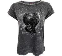 Spiral Raven Heart T-Shirt grau in XL