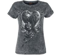 Spiral Raven Heart T-Shirt grau in M