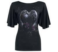 Spiral Raven Heart Damen-T-Shirt - schwarz M