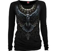Spiral Raven Skull Frauen Langarmshirt schwarz S