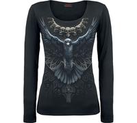 Spiral Raven Skull Langarmshirt schwarz in L