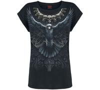 Spiral Raven Skull T-Shirt schwarz in L