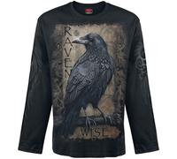Spiral Raven Wise Langarmshirt schwarz in XXL