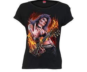 Spiral Rocking The Dead Frauen T-Shirt schwarz XXL 100% Baumwolle Gothic, Rockwear