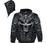 Spiral - Skull Armour - Hoodie mit Allover-Motiv - Schwarz - S