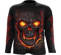 Spiral Männer Langarmshirt Spiral Skull Lava – schwarz, 100% Baumwolle, Gothic Horror, L