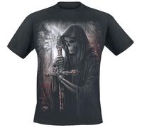 Spiral - Soul Searcher - T-Shirt - T-Shirt Totenkopf t-Shirt Herren - Skelett Tshirt Herren Gothic Kleidung Gothic Geschenke Gothic Herren Schwarz - S