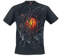 Spiral Steampunk Skull T-Shirt schwarz in S