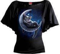 Spiral Velvet Moon Frauen T-Shirt schwarz L 95% Viskose, 5% Elasthan Gothic, Katzen, Rockwear