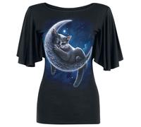 Spiral Velvet Moon Frauen T-Shirt schwarz S 95% Viskose, 5% Elasthan Gothic, Katzen, Rockwear