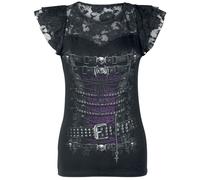 Spiral Waisted Corset T-Shirt schwarz in 3XL