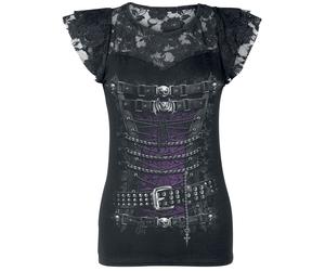 Spiral Waisted Corset T-Shirt schwarz in 3XL