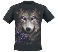 Spiral Wolf Roses Herren-T-Shirt - schwarz L