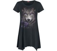 Spiral Wolf Roses T-Shirt schwarz in S