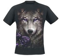Spiral Wolf Roses T-Shirt schwarz in XXL