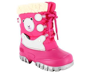 Spirale Kleinkinder Mädchen Jungen gefütterter Winterstiefel Snowboots Silber/grau - Fuchsie - Gr. 21