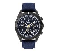 Spirit Herren-Chronograph, mattes blaues Canvas-Armband, analog, Quarzuhr, blau, Modern