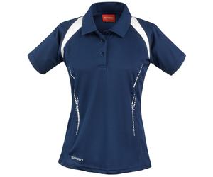 SPIRO Damen Sport Polo-Shirt Team Spirit - Dunkelblau / weiß | S
