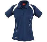 SPIRO Damen Sport Polo-Shirt Team Spirit - Dunkelblau / weiß | XL