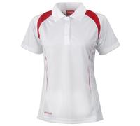 Spiro Damen Sport Polo Shirt Team Spirit Performance (Large) (WeiÃŸ/Rot)