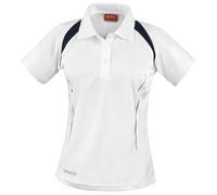 SPIRO Damen Sport Polo-Shirt Team Spirit - Weiß / dunkelblau | XS