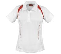 SPIRO Damen Sport Polo-Shirt Team Spirit - Weiß / rot | L