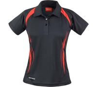 RT177F SPIRO Damen Team Spirit Poloshirt Sportshirt Black S (36)
