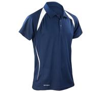 Spiro Herren Sport Polo-Shirt Team Spirit Performance (2XLarge) (Marineblau/Weiß)