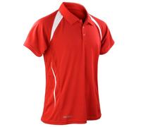 Spiro Herren Sport Polo-Shirt Team Spirit Performance (3XL) (Rot/Weiß)