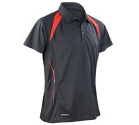 Spiro Herren Sport Polo-Shirt Team Spirit Performance (3XL) (Schwarz/Rot)