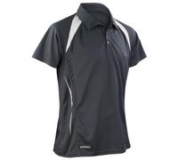 Spiro Herren Sport Polo-Shirt Team Spirit Performance (4XL) (Schwarz/Weiß)