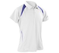 Spiro Herren Sport Polo-Shirt Team Spirit Performance (4XL) (WeiÃŸ/Marineblau)