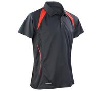 Spiro Team Spirit Polo Herren Poloshirt , Schwarz (Black/Red 154) , Medium