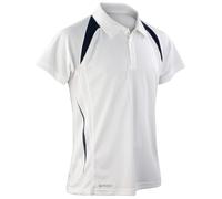 SPIRO Herren Sport Polo-Shirt Team Spirit - Weiß / dunkelblau | M