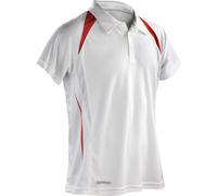Spiro Team Spirit Polo Herren Poloshirt , Weiß (White/Red 059) , XXXX-Large