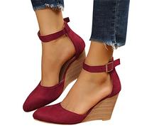 Spitz Geschlossen Keilabsatz Sandalen Damen Espadrilles Sommerschuhe Bequem Elegant Fußkorrektur Sandale Pantoletten Leicht Sexy Böhmen Sandalen Freizeit Keilsandalen Riemchensandaletten