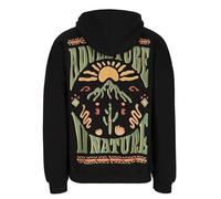 Spitzbub Oversized Hoodie Black Glow - Kapuzenpullover mit großem Rückenprint & Kaktusprint auf der Brust, Schwarz (DE/NL/SE/PL, Alphanumerisch, L, Regular, Regular)