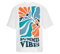 Spitzbub Oversized T-Shirt Herren - Weiß - Sommerlicher Rückenprint & dezenter Frontprint - 100% Baumwolle - Superweicher Jersey (DE/NL/SE/PL, Alphanumerisch, 3XL, Regular, Regular, Weiß)