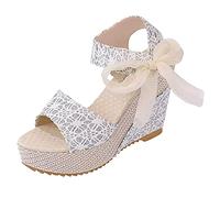Spitze Keilsandalen Damen Keilabsatz Espadrille Wedges Sandalen Frauen Damenschuhe Slingback Pumps Schuhe Elegant Weite H Absatz Peeptoes Sandaletten Plateau Sandale Strandsandalen Abendschuhe