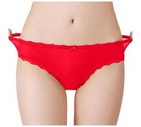 Spitzen Slips Frauen Unterhosen String Tanga Sexy Transparente Spitze Panty Spitzenslips Spitze Stretch Höschen Sexy Dessous Hipster Panties Unterwäsche Atmungsaktiv Underwear for Women (Red, XL)